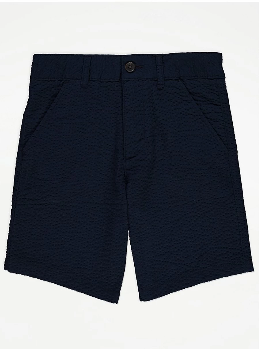 "George at Asda Boys' Blue Palm Print Short Sleeve Shirt and Shorts Set"