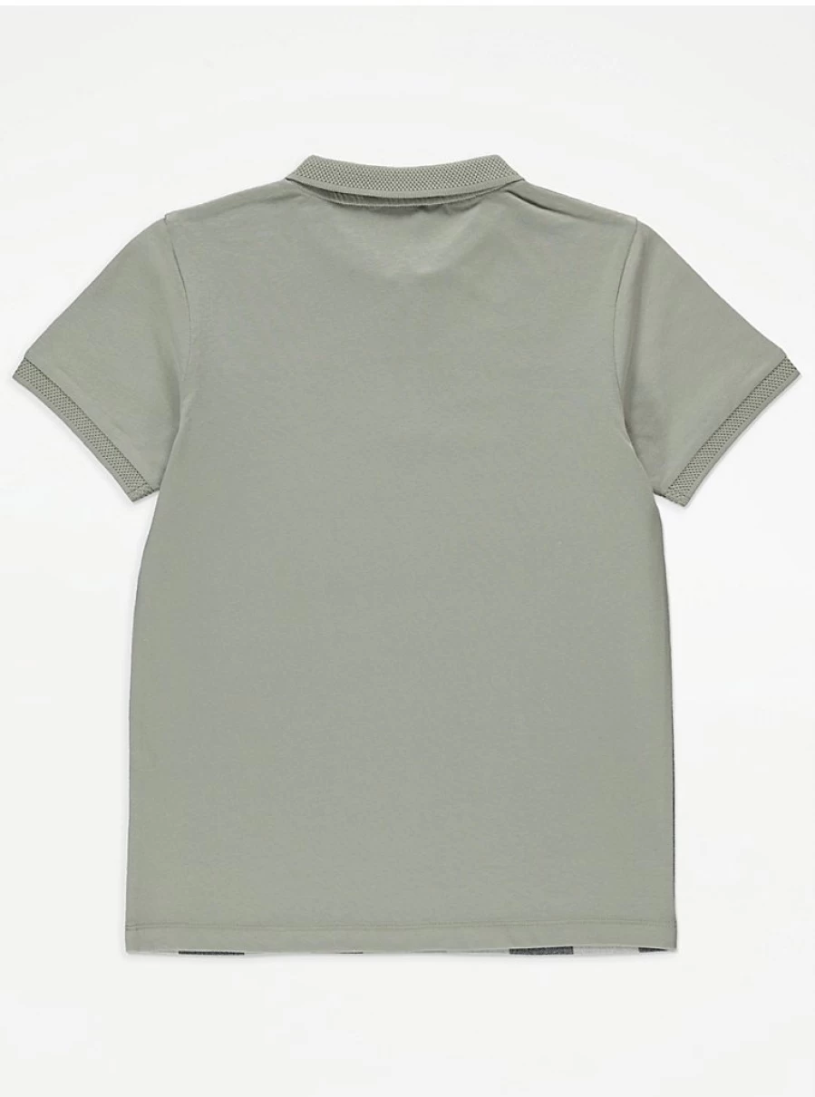 "George at Asda Boys' Green Stripe Polo Shirt & Chino Shorts Outfit Set – Kids' Summer Casual Wear"