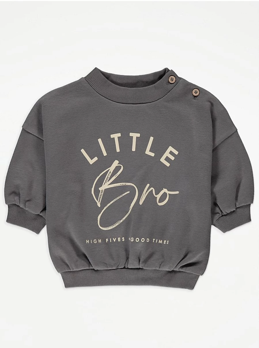 "George at Asda Boys Grey Little Bro Slogan Sweatshirt | Baby & Toddler Hoodie Review"