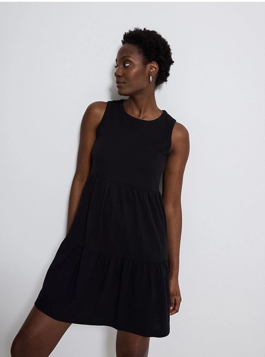 "George at Asda Women's Black Sleeveless Tiered Mini Dress – Reviews & Style Guide"