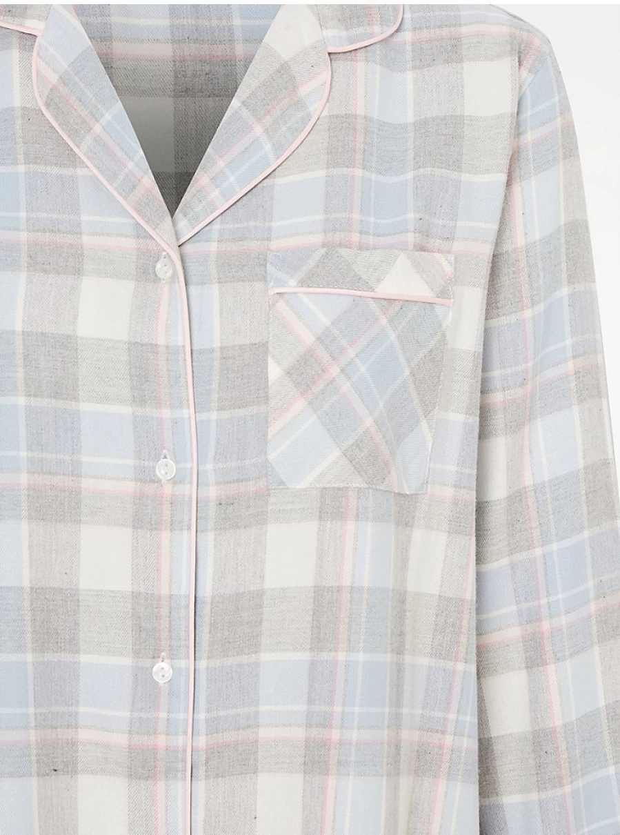 "George at Asda Grey Checked Soft Touch Nightshirt | Comfortable Women's Sleepwear"