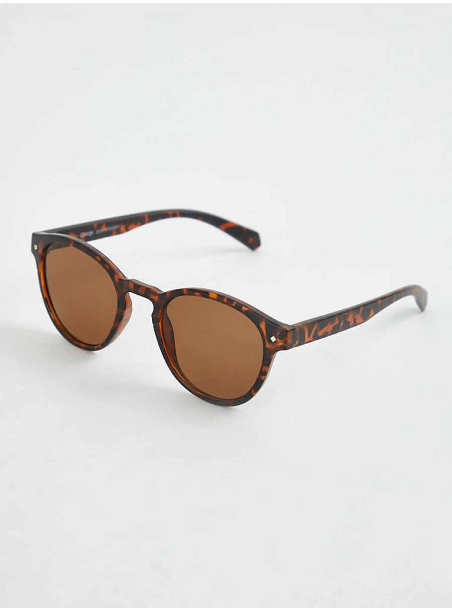 Men's Tortoiseshell Matte Sunglasses | George at Asda | Polarized UV Protection