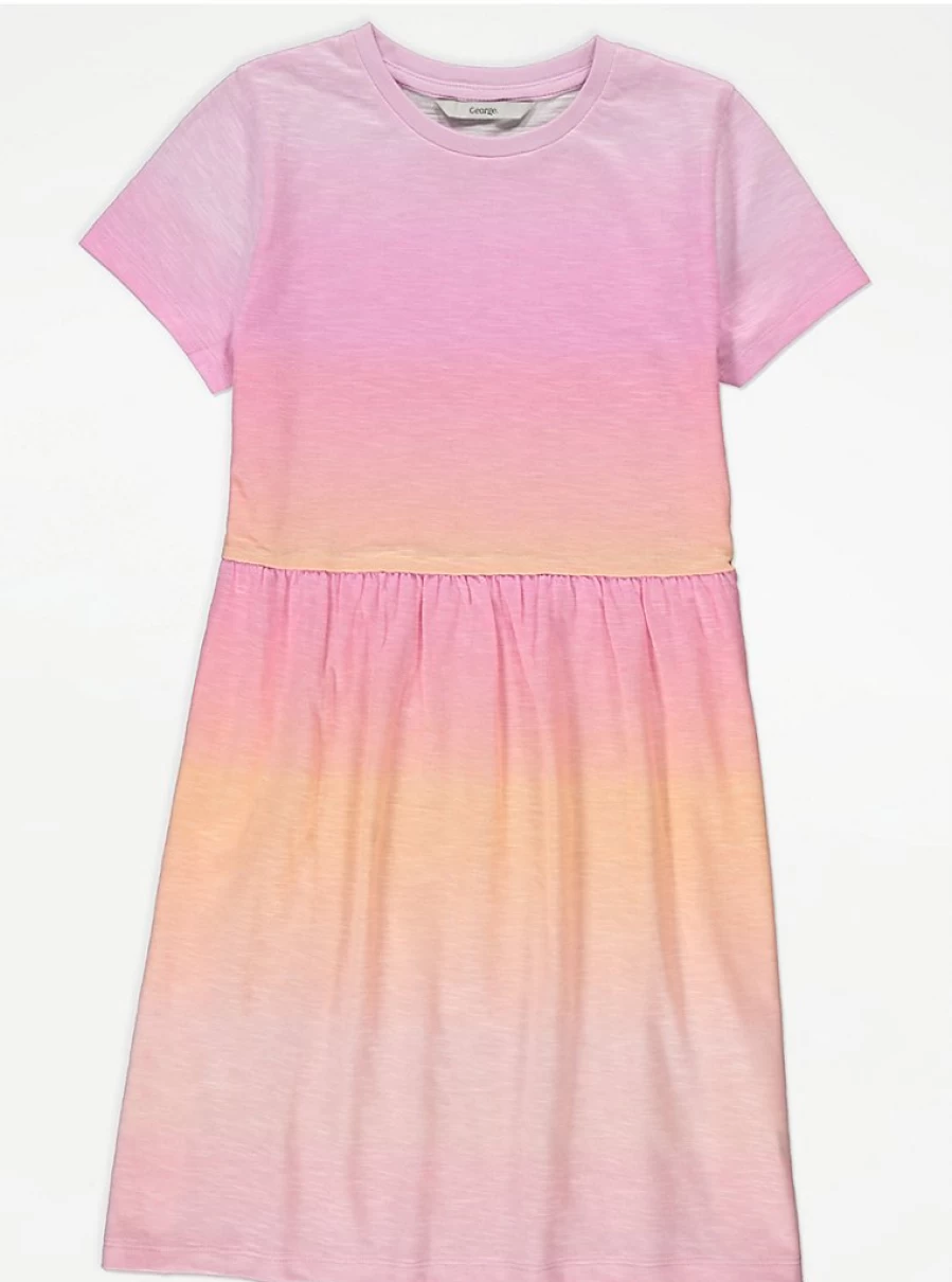 "George at Asda Girls Pink Ombre T-Shirt Dress Reviews | Kids Fashion"