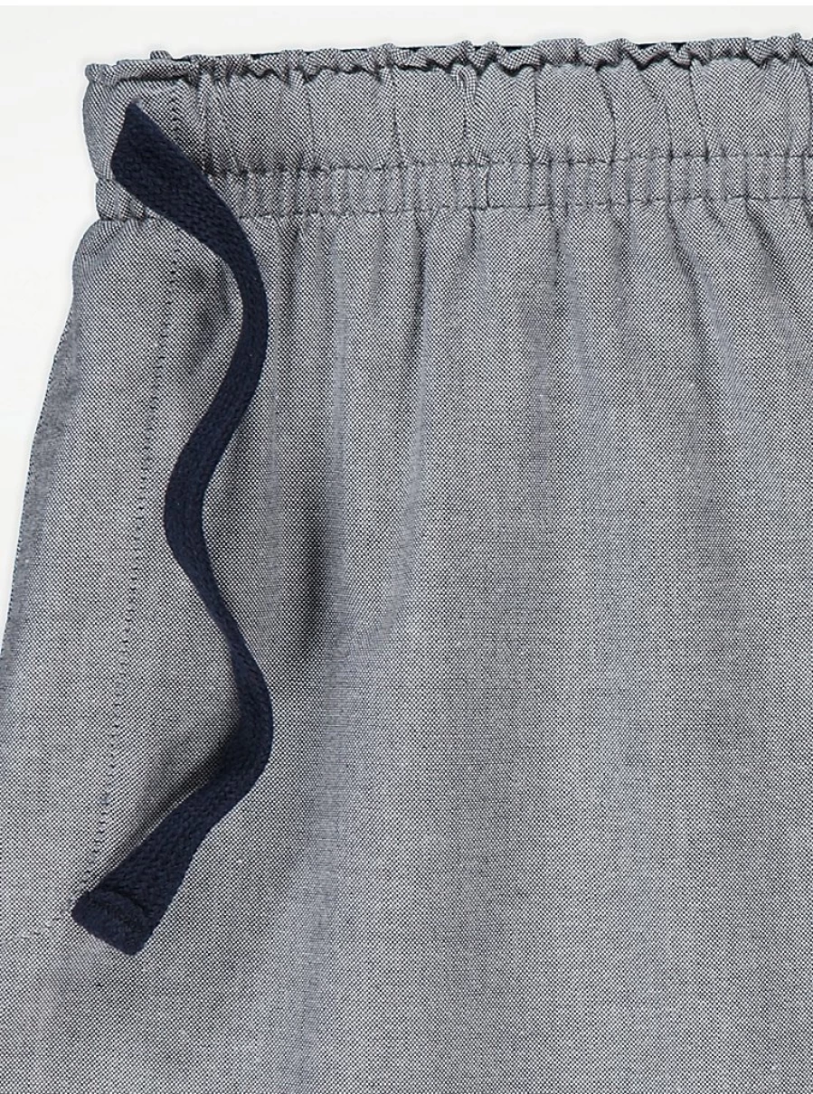 Men's Navy Blue Long Sleeve Oxford Cotton Pyjama Set | George at Asda Sleepwear