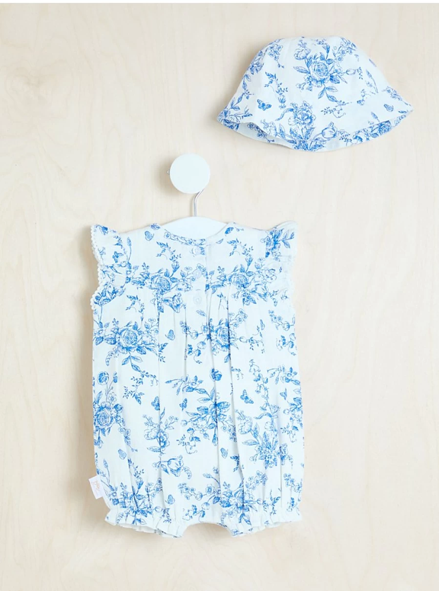 "George at Asda Baby Blue Floral Romper with Bow and Hat Set – Cute Outfit Reviews"