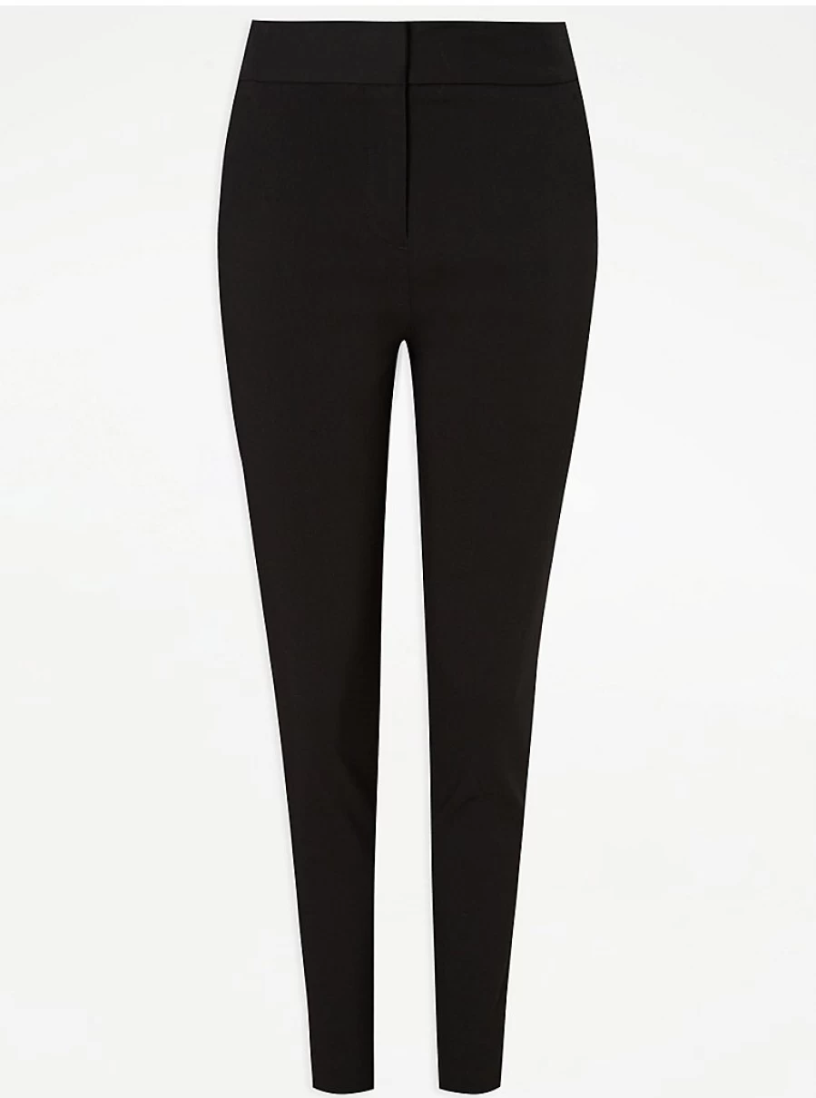 "George at Asda Black Skinny Leg School Trousers for Senior Girls – Comfortable & Stylish"