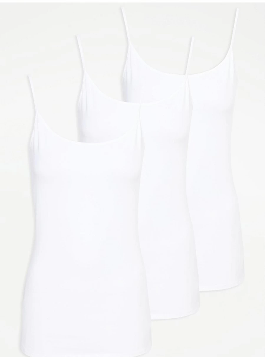 3 Pack Women's White Cami Tops by George at Asda | Comfortable Basic Tank Tops Review