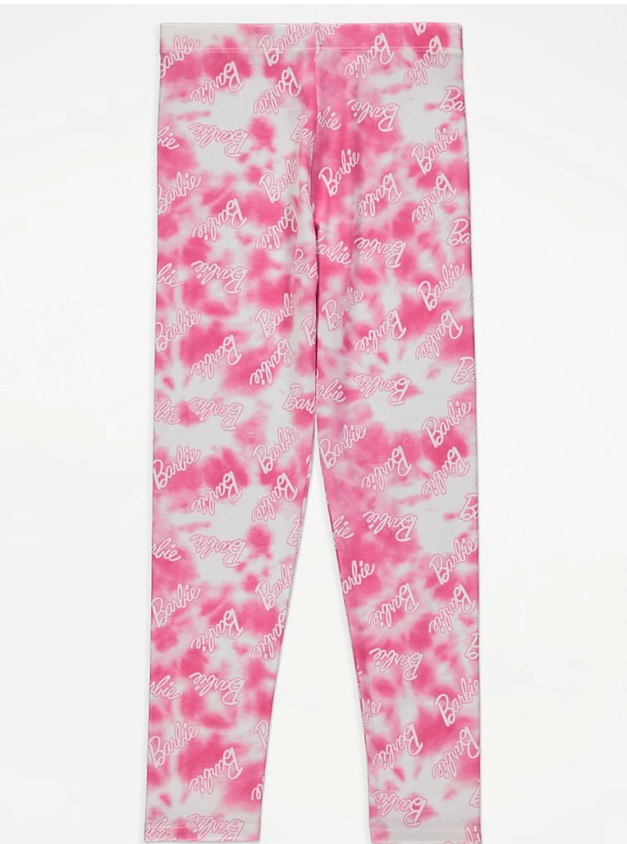 "George at Asda Kids' Pink Tie-Dye Barbie Leggings | Comfortable & Stylish"