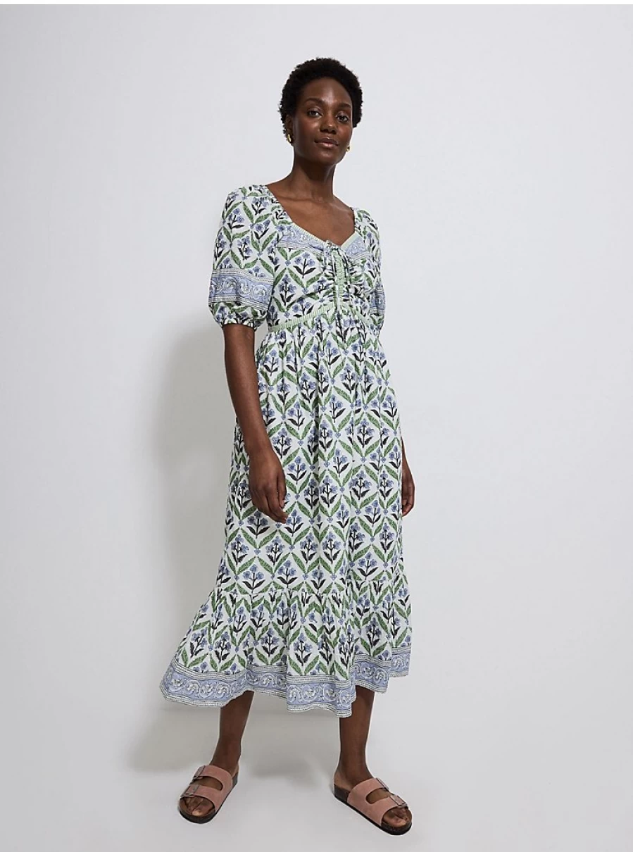 "George at Asda Women's Green Floral Puff Sleeve Midi Dress – Reviews & Style Guide"