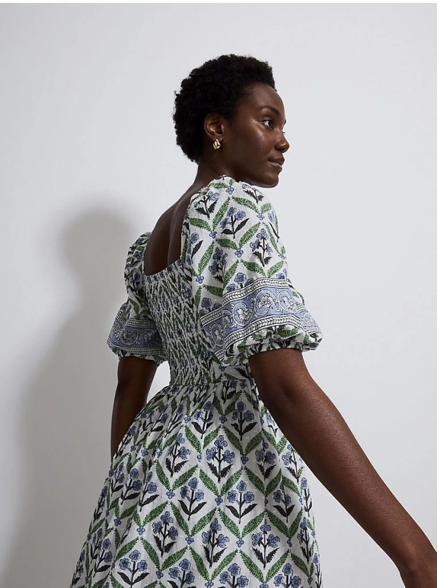 "George at Asda Women's Green Floral Puff Sleeve Midi Dress – Reviews & Style Guide"