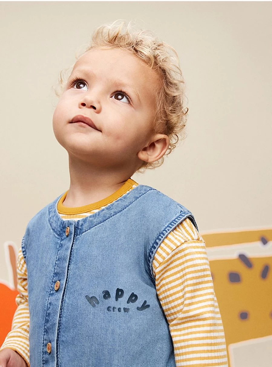 George at Asda Baby Boys' Denim Dungarees & Striped Bodysuit Outfit – Little Angels Collection Review