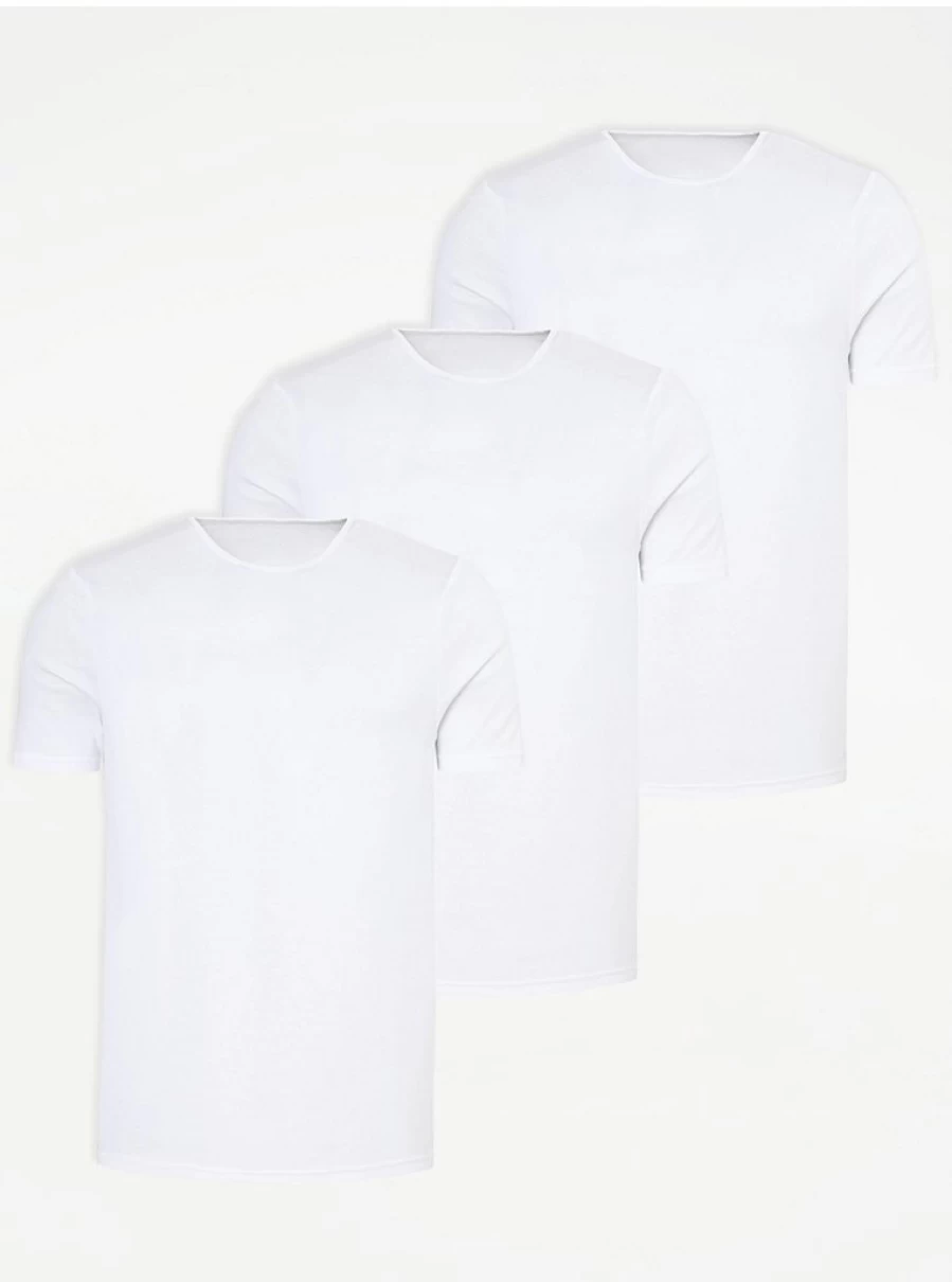 "George at Asda Men's White Vest T-Shirts 3 Pack – Comfort & Quality"