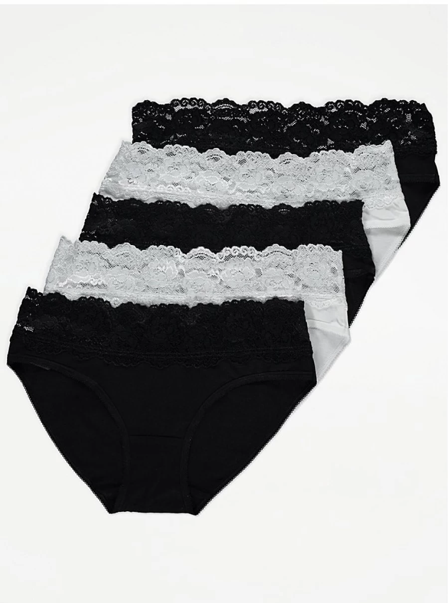 "George at Asda Lace Top Mini Knickers 5-Pack | Women's Lingerie Set Review"