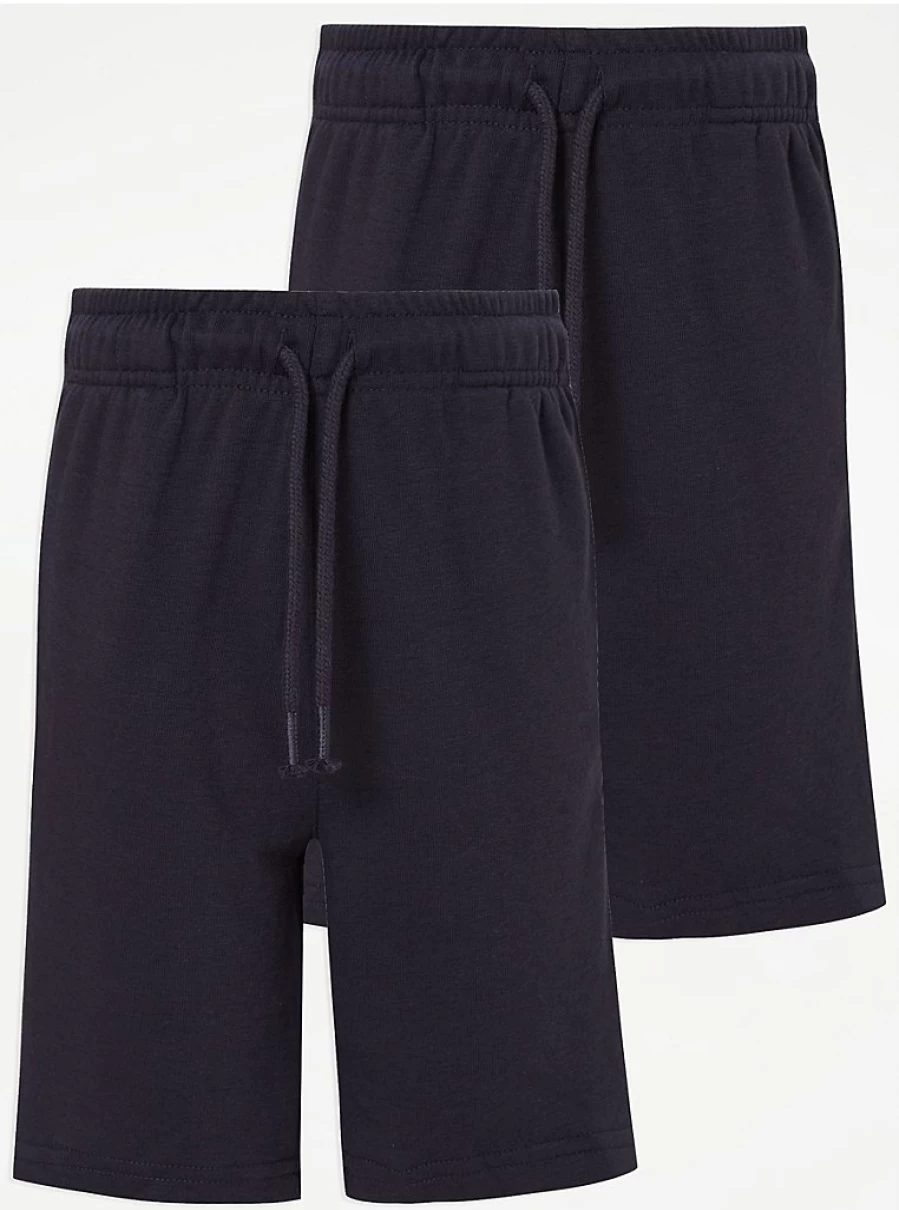 "George at Asda Boys' Navy School Shorts 2-Pack – Comfortable Uniform Shorts for Kids"