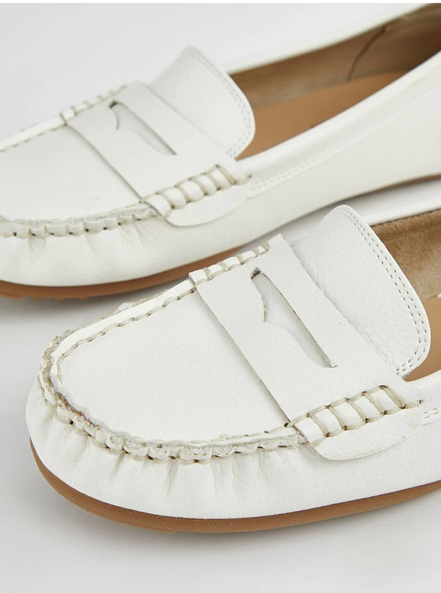 Women's White Faux Leather Loafers - George at Asda Comfortable Slip-On Shoes