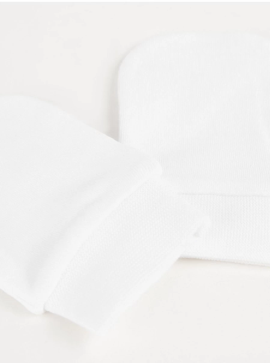 "George at Asda Baby Mittens 4 Pack - Soft White Newborn Mittens for Infant"