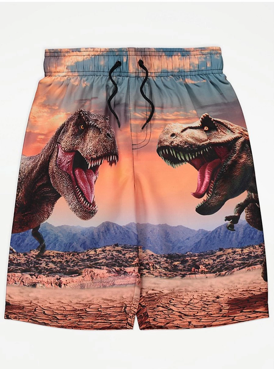 George at Asda Boys' Dinosaur Swim Shorts - Kids' Swimming Trunks with Fun Dino Design