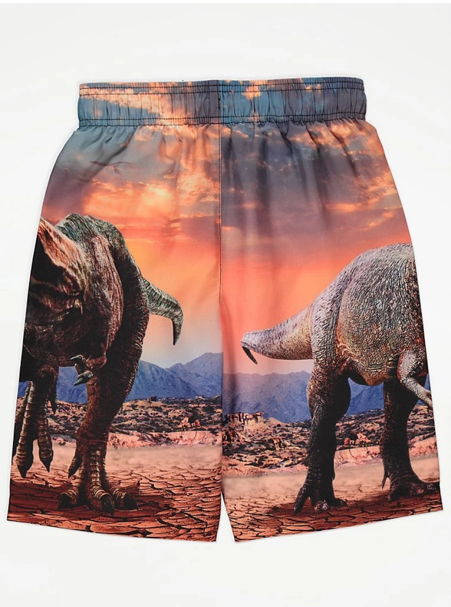 George at Asda Boys' Dinosaur Swim Shorts - Kids' Swimming Trunks with Fun Dino Design