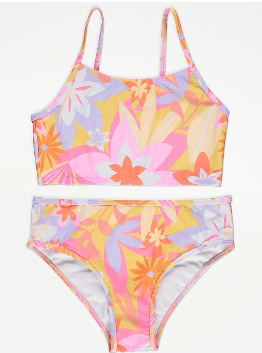"George at Asda Girls' Bright Floral Bikini | Kids' Swimwear Reviews"