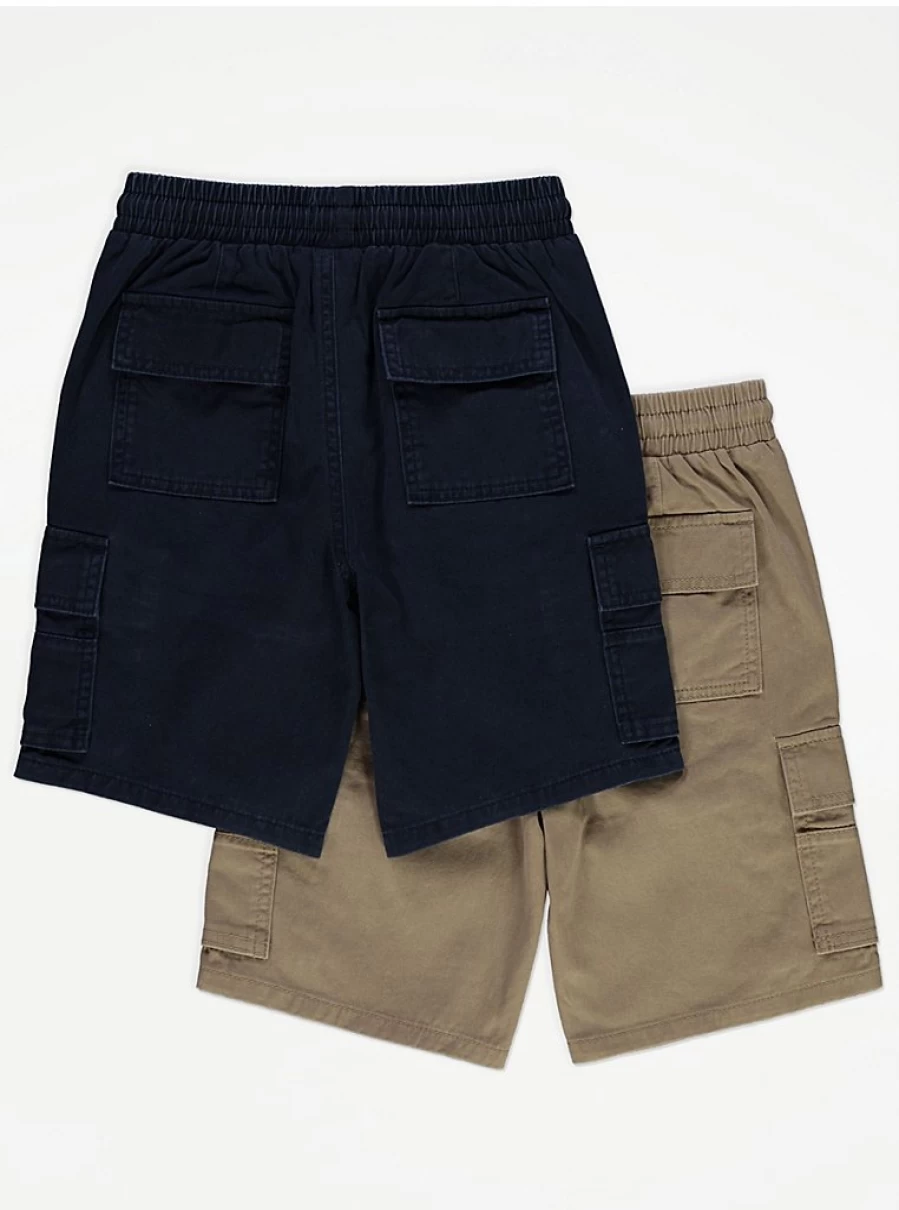 "George at Asda Boys' Tan Pull-On Cargo Shorts 2-Pack – Comfortable Kids' Shorts Review"