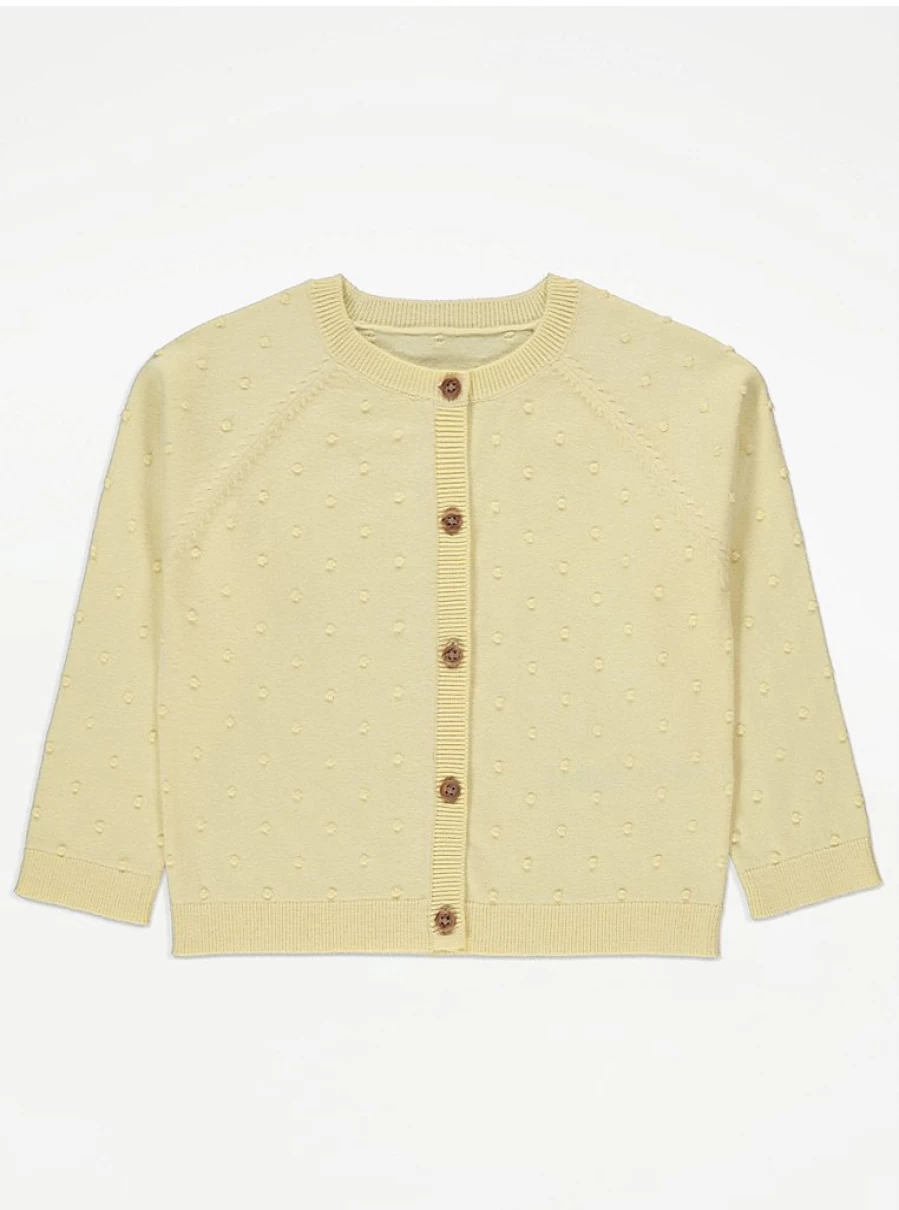 "George at Asda Kids Yellow Bobble Cardigan Review: Cozy & Stylish Knitwear"