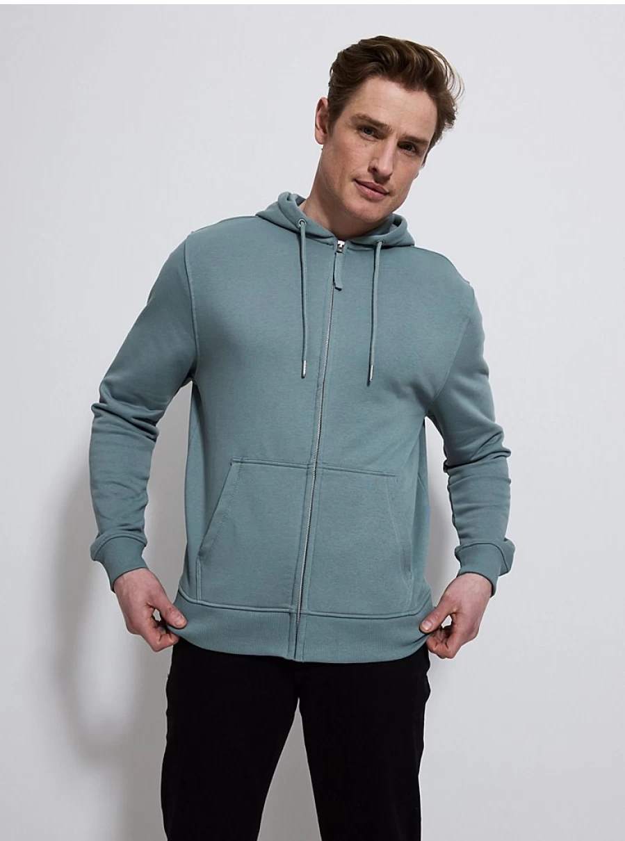 Men's Light Blue Zip-Up Hoodie | George at Asda | Comfort & Style