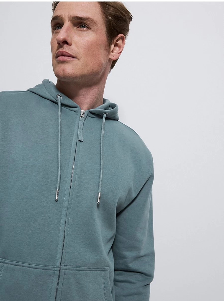 Men's Light Blue Zip-Up Hoodie | George at Asda | Comfort & Style