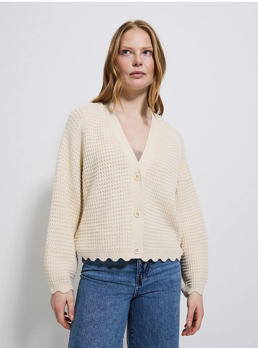 "George at Asda Women's Cream Knitted Cardigan with Scallop Trim – Review & Style Guide"