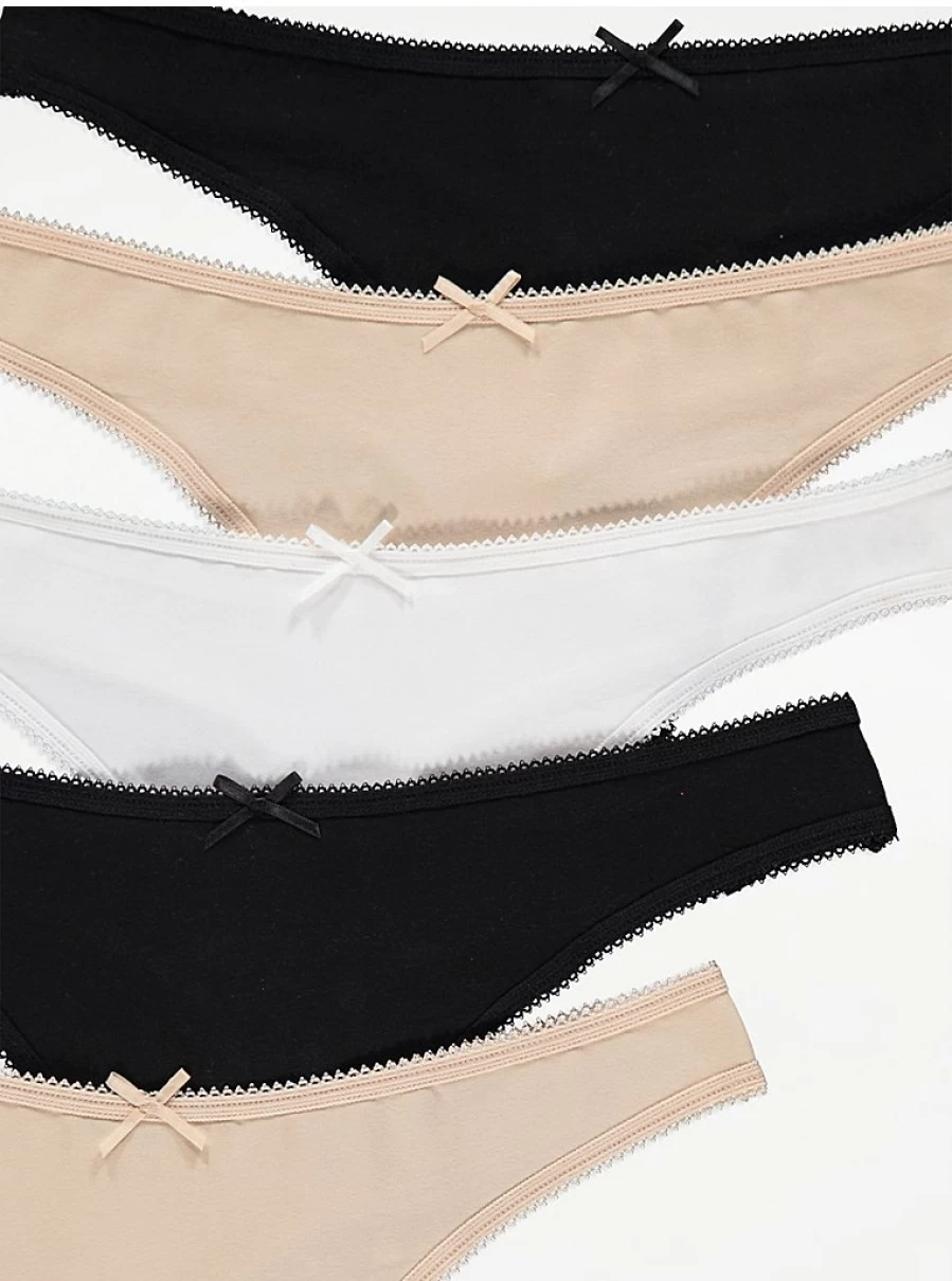"George at Asda Picot Trim Thongs 5-Pack | Comfortable Lingerie Set Review"