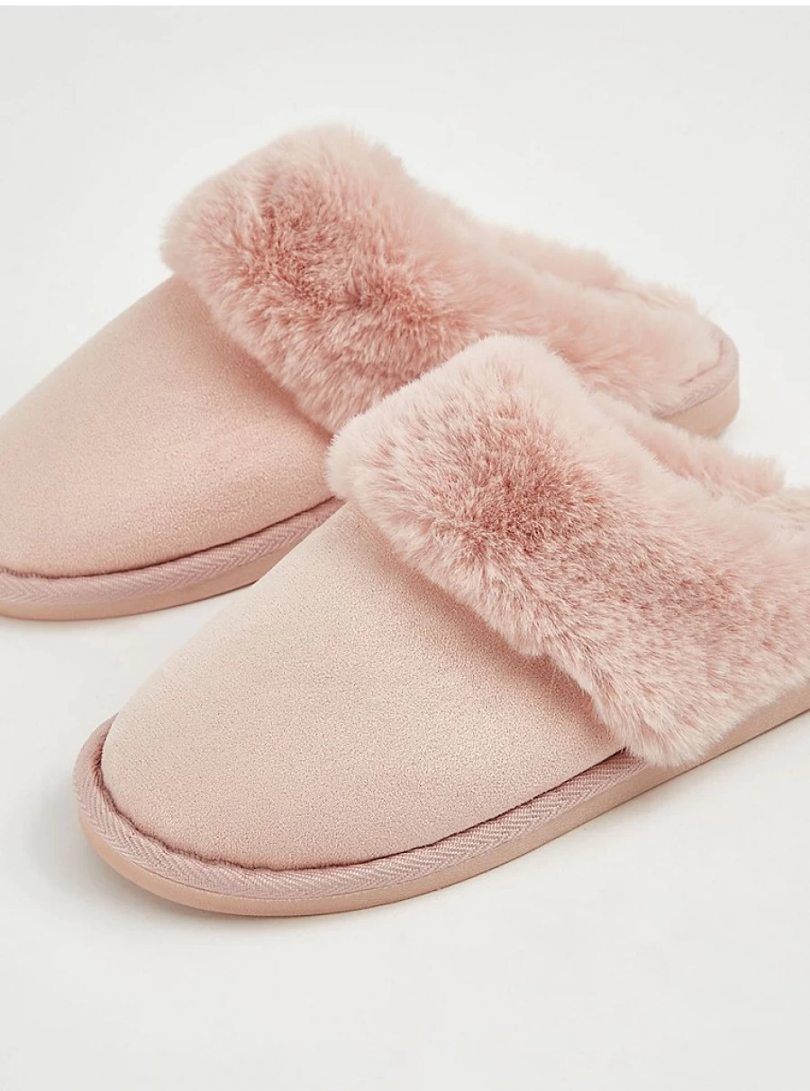"George at Asda Pink Faux Fur Lined Mule Slippers - Cozy Women's Indoor Shoes Review"