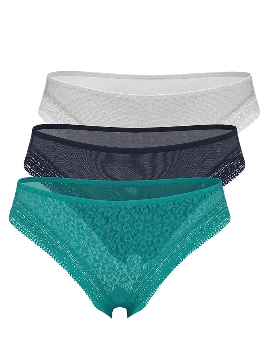 George at Asda Lace High Leg Knickers 3-Pack - Comfortable Women's Lingerie Set