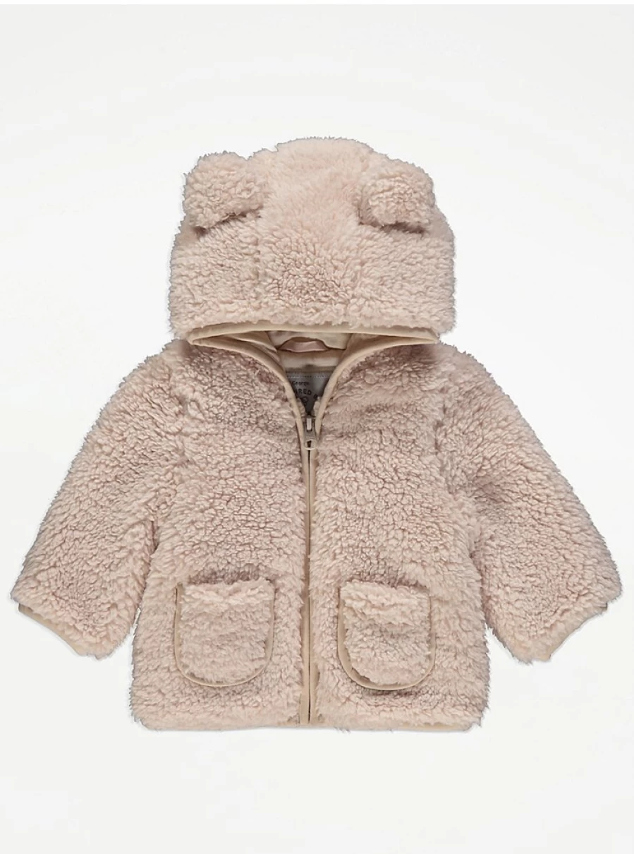 Boys Beige Borg Fleece Zip Jacket | George at Asda | Warm & Comfortable Review