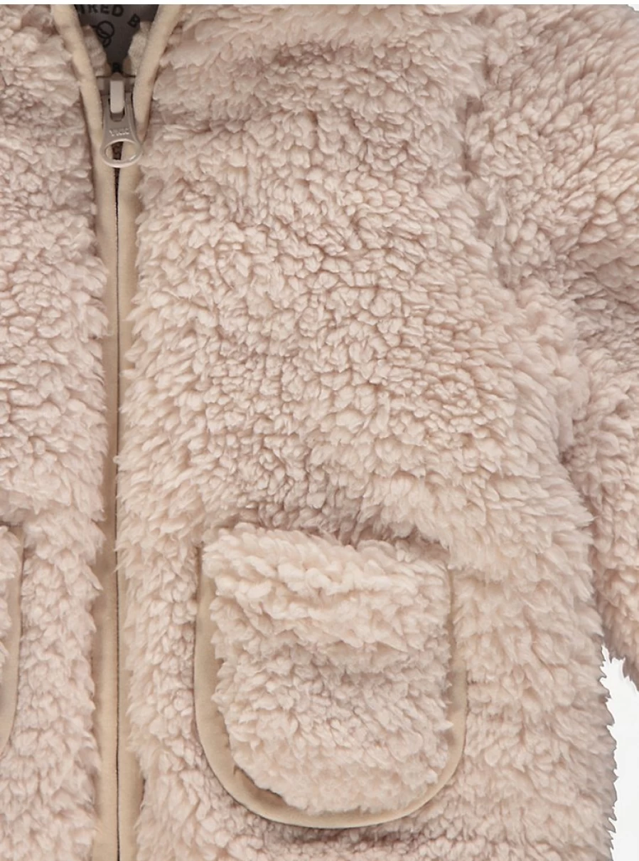 Boys Beige Borg Fleece Zip Jacket | George at Asda | Warm & Comfortable Review