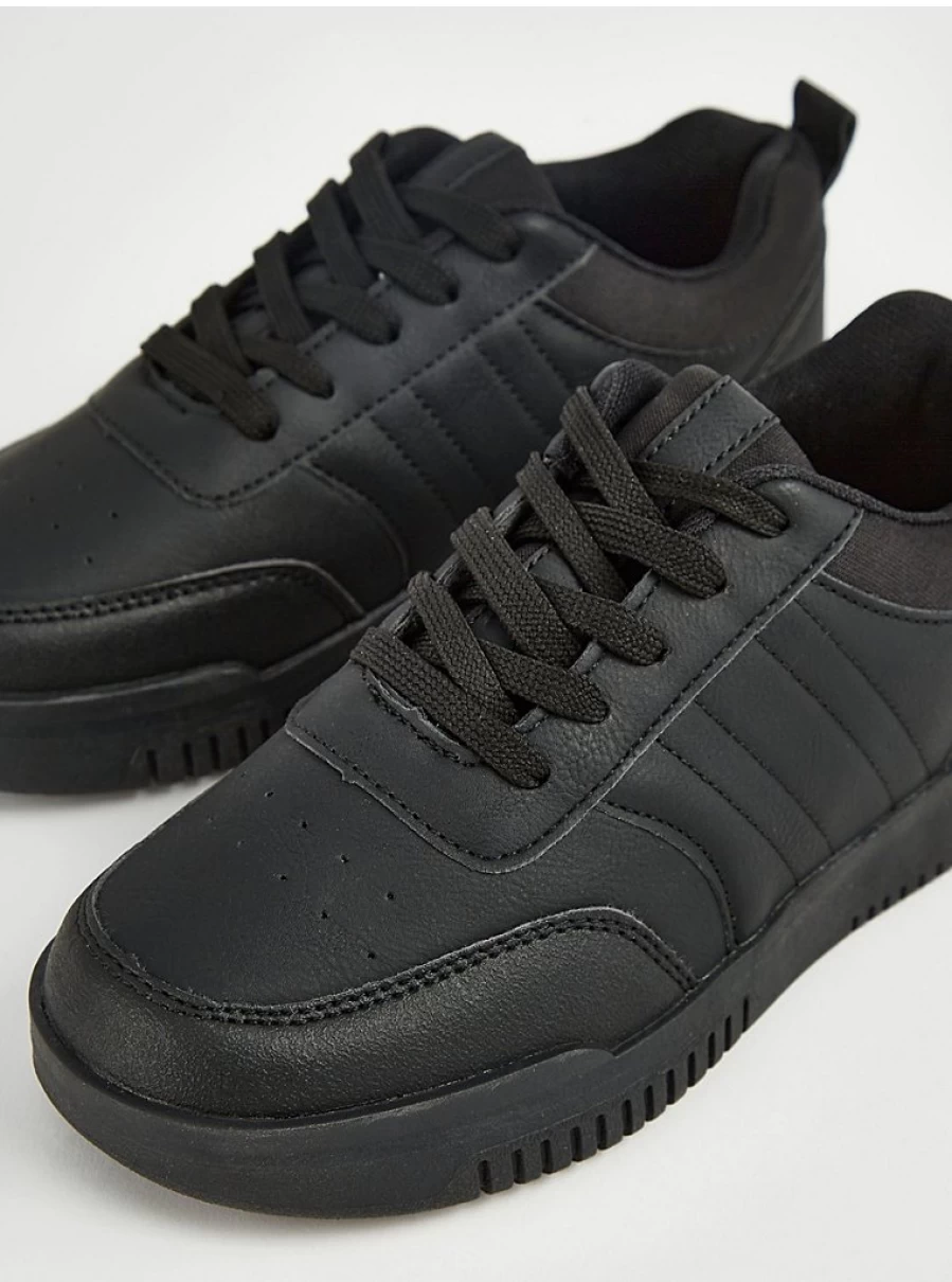 Black Lace-Up Skater Shoes by George at Asda | Comfortable School Shoes for Teens & Kids
