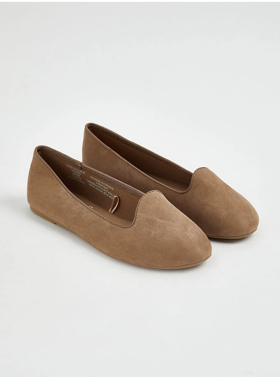 Women's Mocha Canvas Ballet Flats by George at Asda | Comfortable & Stylish Slip-On Shoes