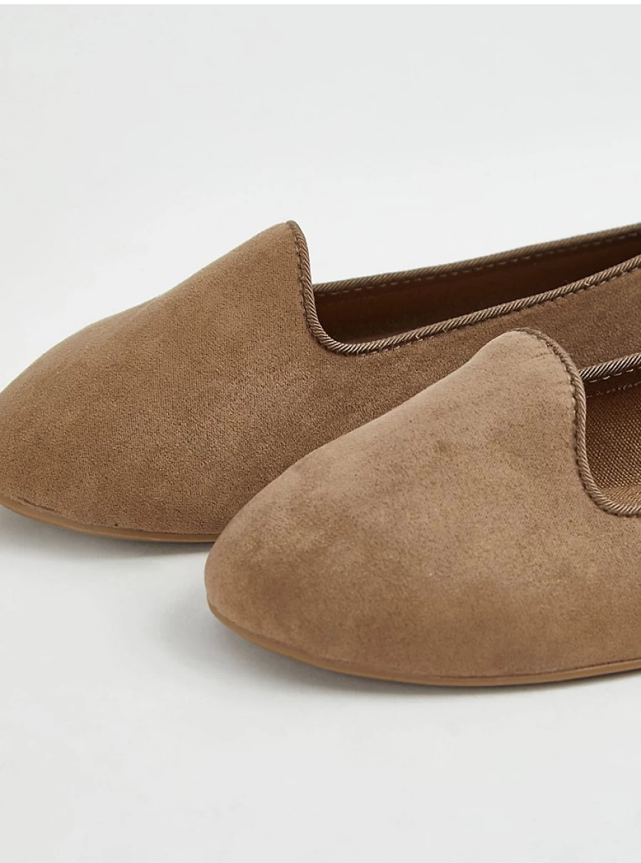 Women's Mocha Canvas Ballet Flats by George at Asda | Comfortable & Stylish Slip-On Shoes