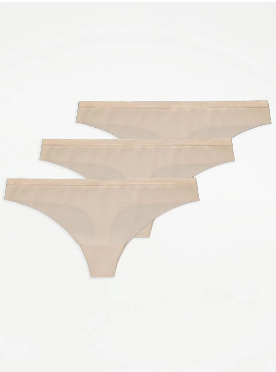 "George at Asda Light Nude No VPL Thongs 3-Pack – Seamless Lingerie Set Review"