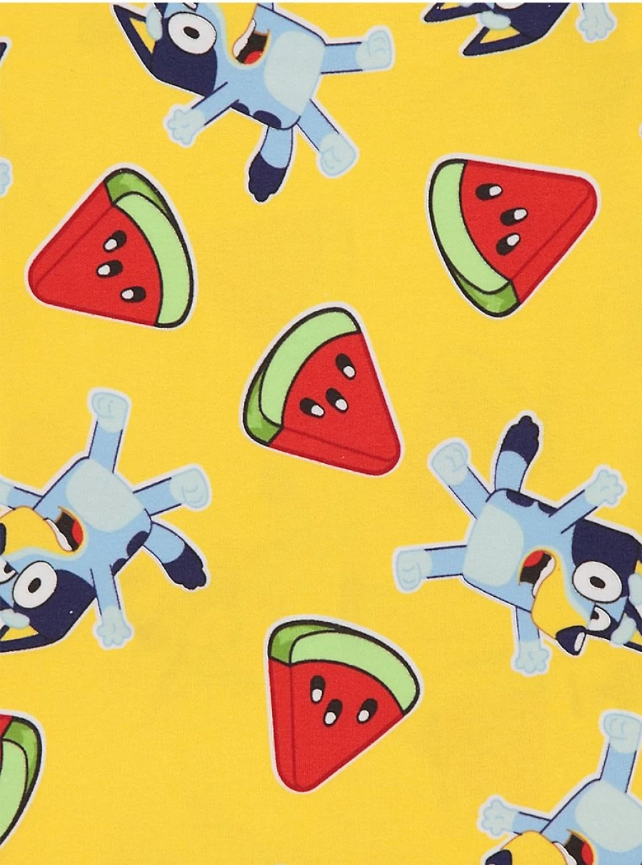"George at Asda Kids Bluey Yellow Watermelon Print Short Pyjamas | Comfortable Sleepwear for Children"