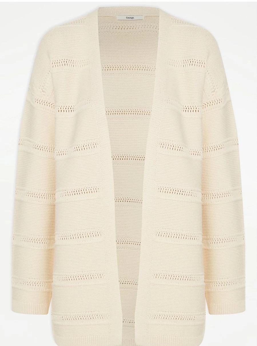 "George at Asda Women's Cream Woven Stitch Knitted Cardigan Review"
