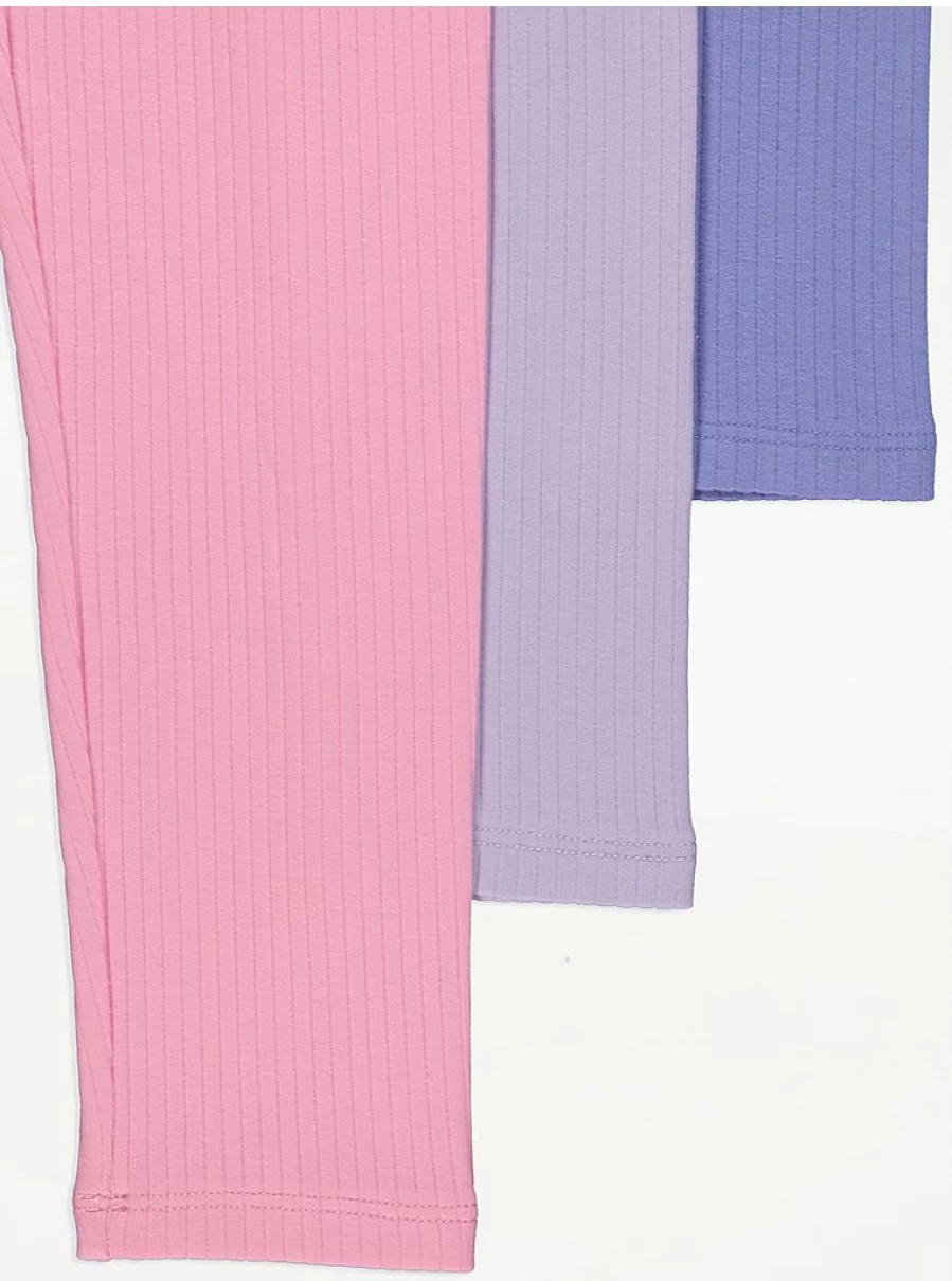 "George at Asda Baby Ribbed Leggings 3 Pack | Soft & Stretchy Holiday Outfits"