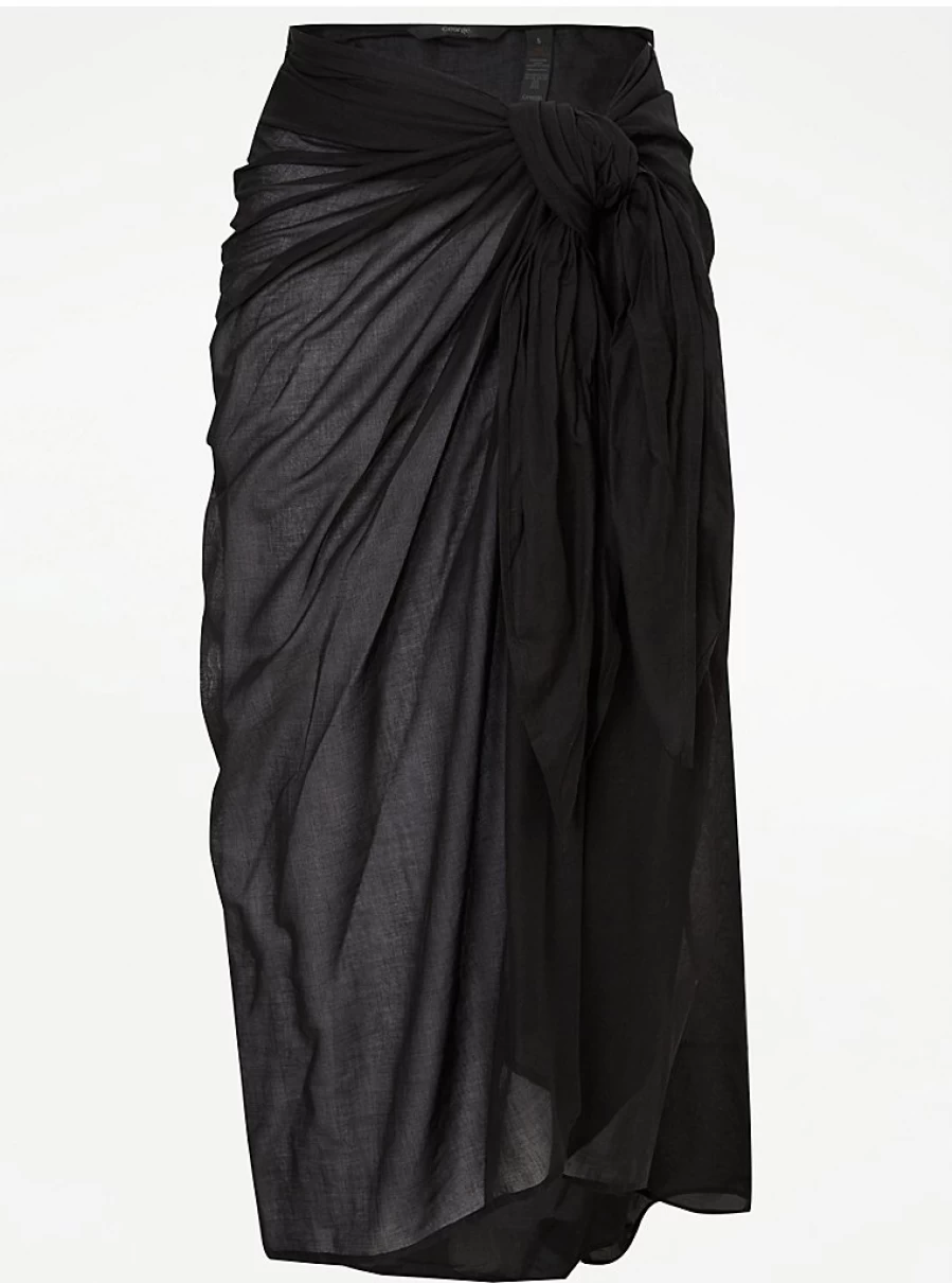 "George at Asda Women's Black Sarong – Stylish & Comfortable Beach Wrap"