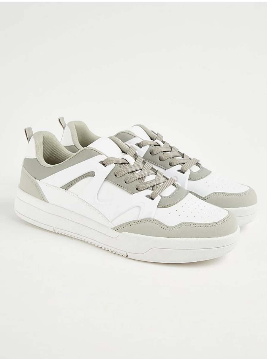 Men's Sage Green Lace-Up Trainers | George at ASDA | Comfortable Sneakers for Men