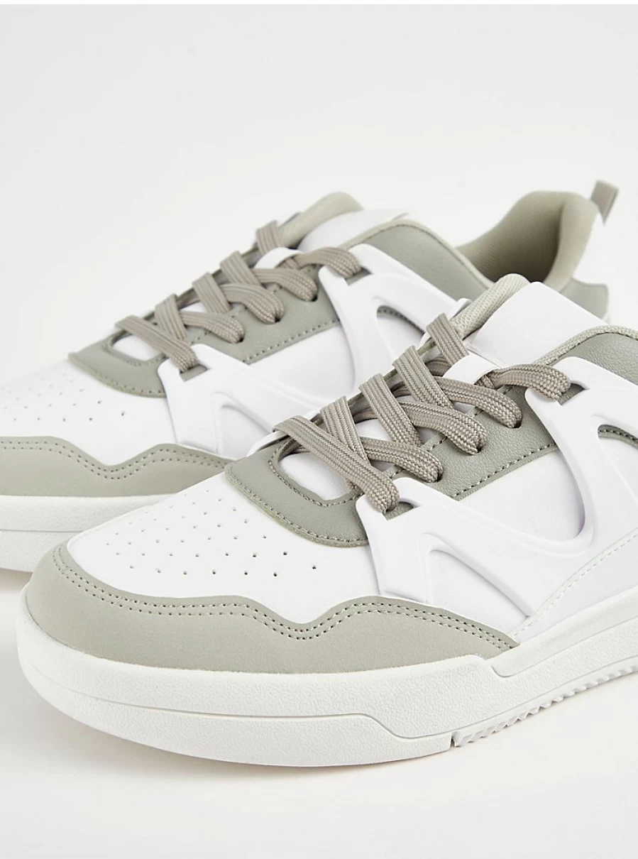 Men's Sage Green Lace-Up Trainers | George at ASDA | Comfortable Sneakers for Men