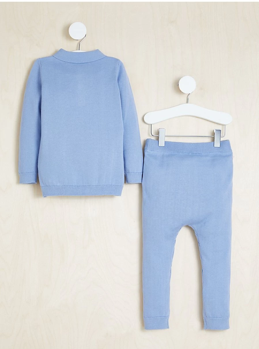 "George at Asda Boys' Blue Knit Polo Jumper & Trousers Outfit – Billie Faiers Collection Review"