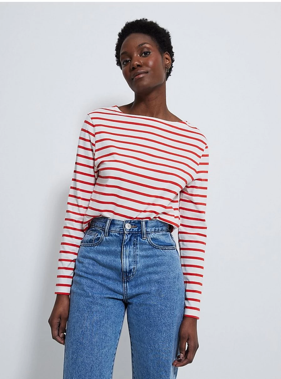 "George at Asda Women's Red Striped Long Sleeve Top | Comfort Fit & Stylish Design"