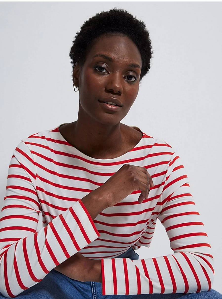 "George at Asda Women's Red Striped Long Sleeve Top | Comfort Fit & Stylish Design"