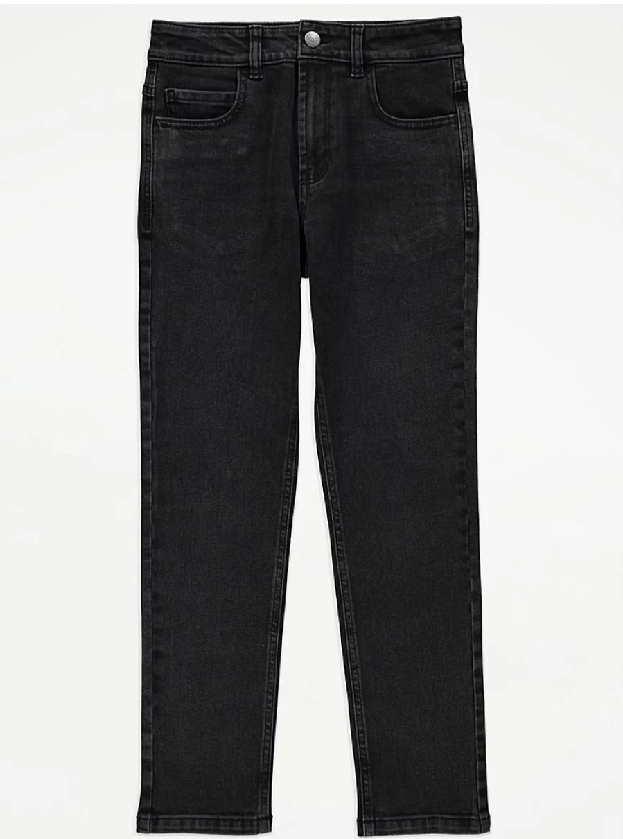 "George at Asda Boys' Black Regular Fit Jeans – Comfortable & Durable Kids' Denim Pants"
