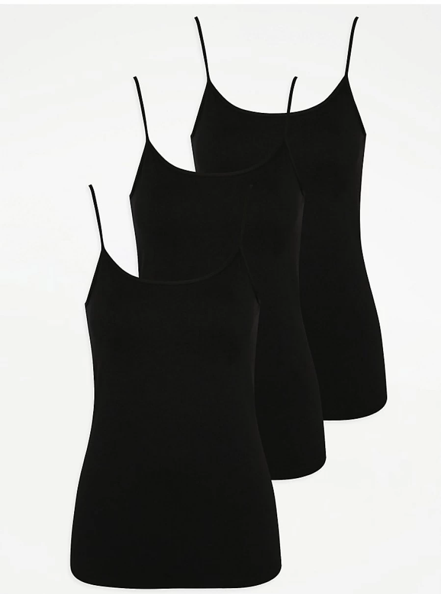 "George at Asda Women's Black Cami Tops 3-Pack Review | Sleeveless Tank Tops"