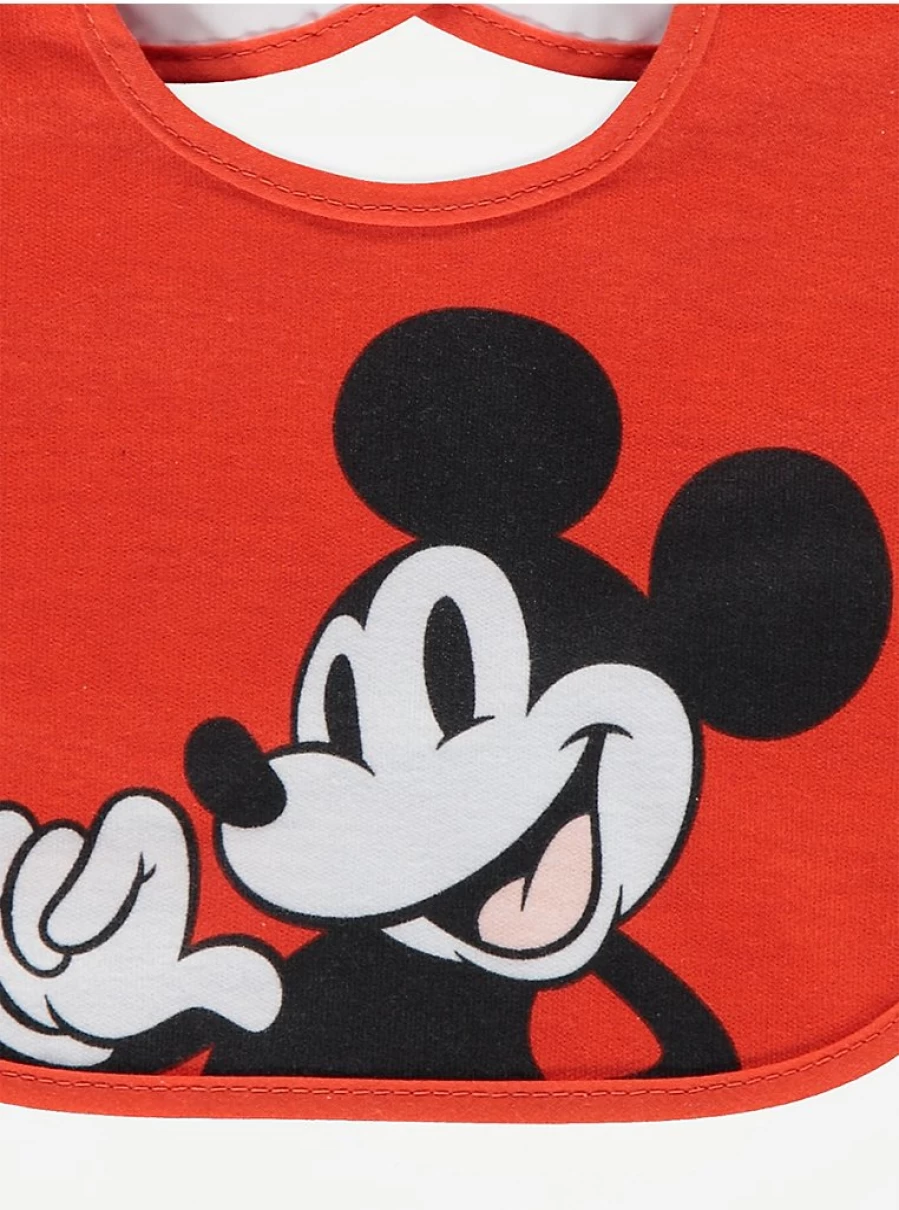 Disney Mickey Mouse Baby Bibs 5-Pack | Soft Absorbent Feeding Bibs for Infants | George at Asda