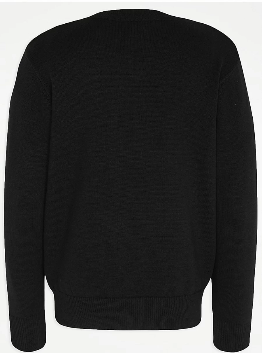 "George at Asda Black V-Neck School Jumpers 2-Pack for Kids – Comfortable Uniform Essentials"
